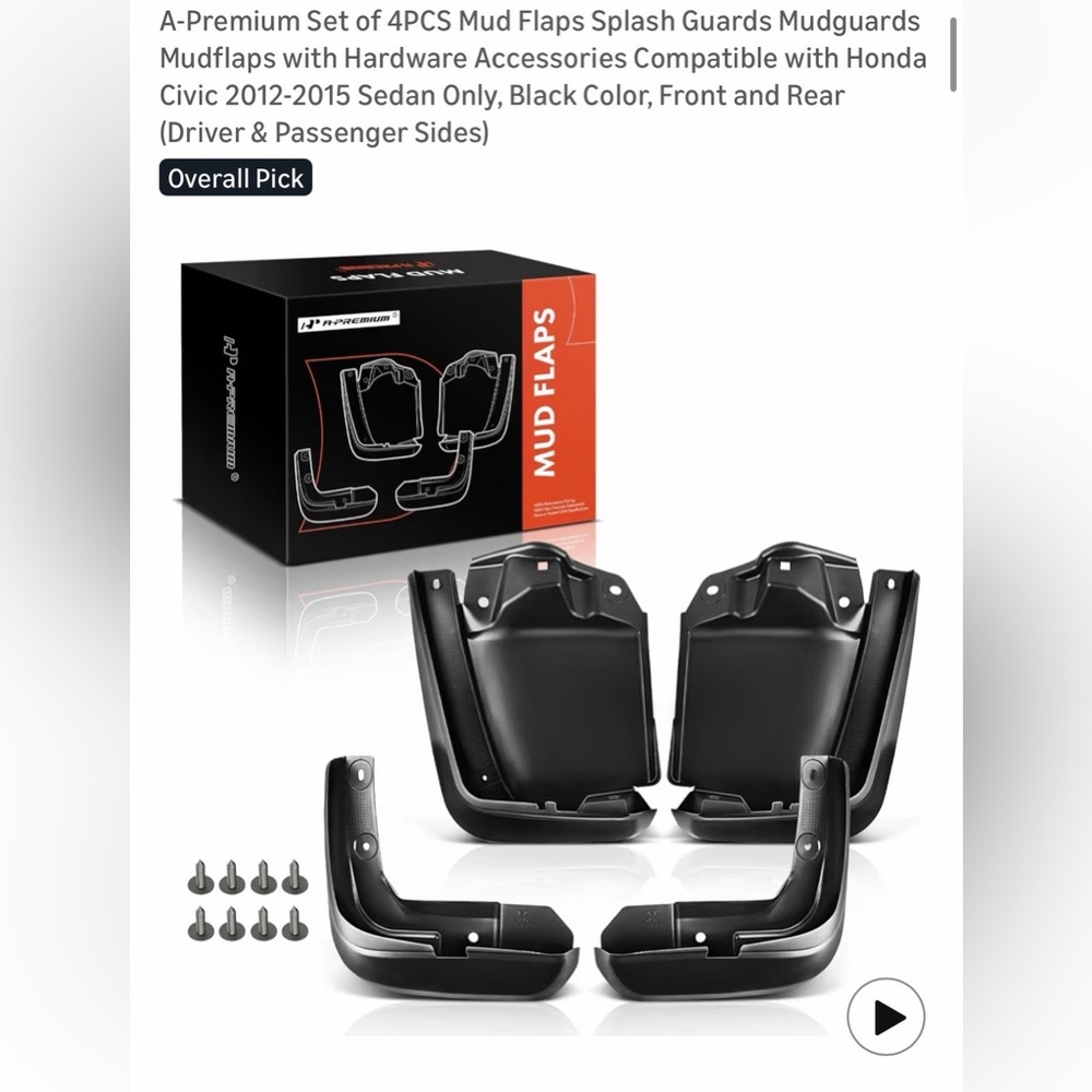 A Premium Mud Flaps for 2012-2015 Honda Civic